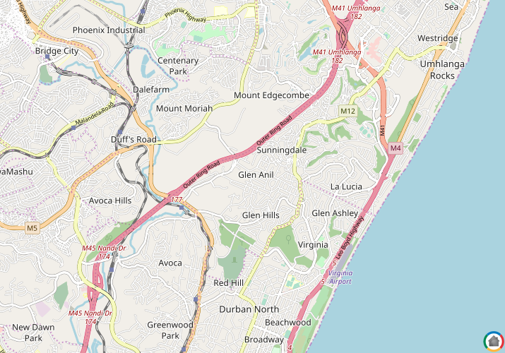 Map location of Glen Anil